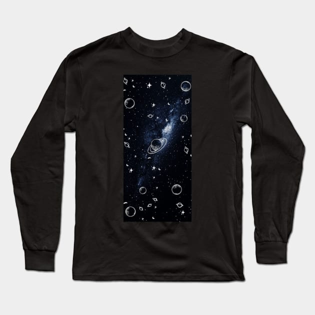 Space pattern Long Sleeve T-Shirt by Dawaly